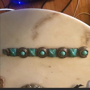 French Antique Vintage Bracelet Signed Made In France Gorgeous Stone Color